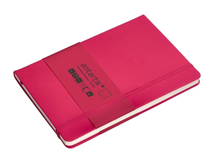 Antartik Cuaderno A5 con gomilla, tapa dura, hojas de puntos, 100 hojas, color burdeos, 80 gr FSC