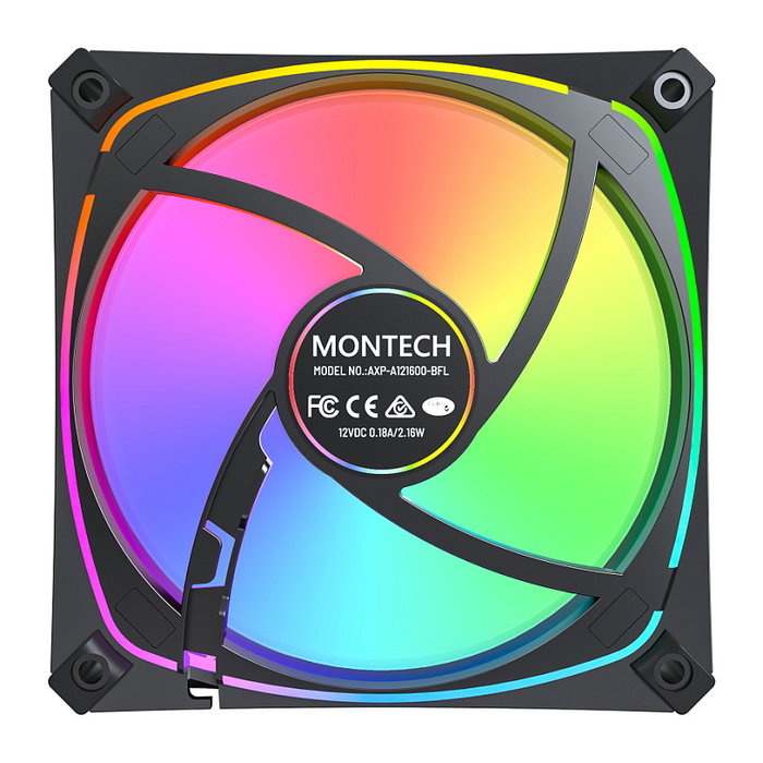 Montech AX120 PRO Black Ventilador de Caja 120mm