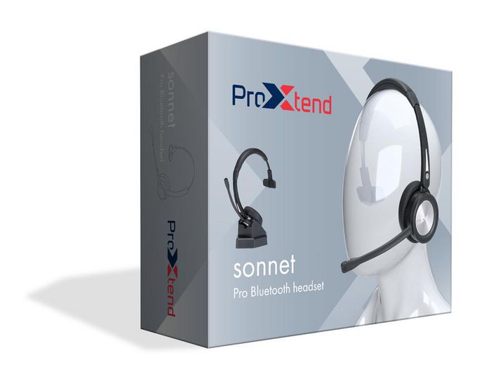 ProXtend Sonnet Auriculares Inalámbricos Bluetooth - Negro, con Base de Carga