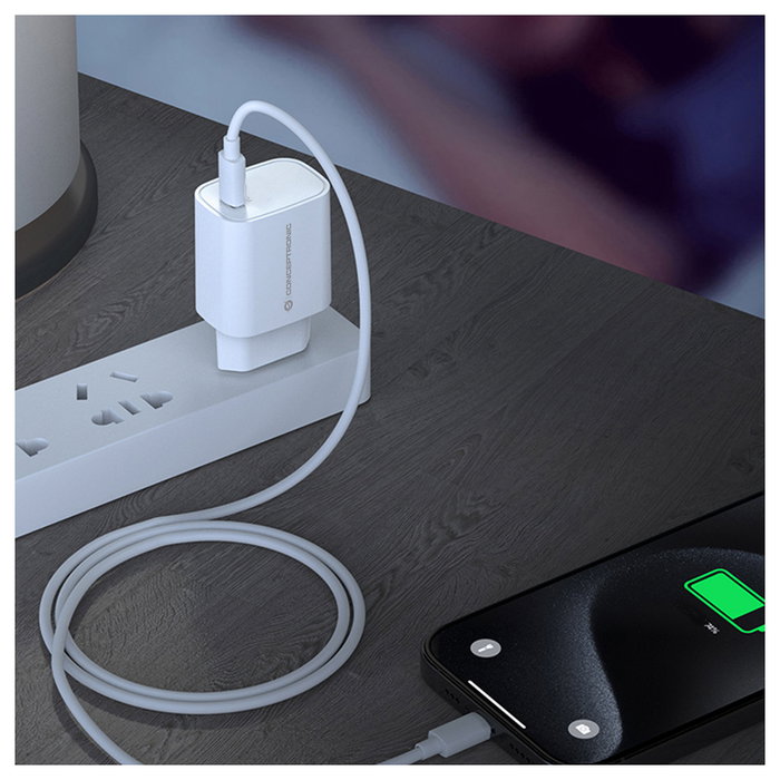 Conceptronic ALTHEA14W Cargador USB-C PD 3.0 20W Blanco