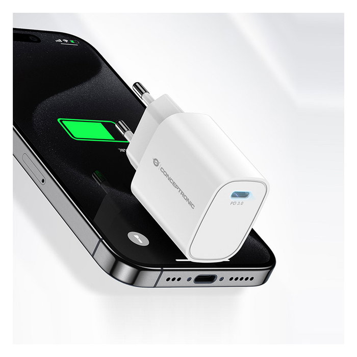 Conceptronic ALTHEA14W Cargador USB-C PD 3.0 20W Blanco