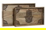 DKD Home Decor Bandeja Hamsa 24 Mango Natural Grabado 27 x 5.5 x 43.5 cm Set de 2