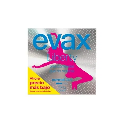 Evax Liberty compresas normal con alas, 12 unidades