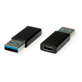 VALUE Adaptador USB 3.2 Gen 1, USB Tipo A a USB Tipo C, Negro