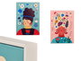 Giftdecor Cuadro Mujer Colores Surtidos 50x70 cm Canvas Marco Blanco (Set de 4)