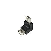 LogiLink Adaptador USB 2.0 90°, A/M a A/F, 480 Mbps, Negro