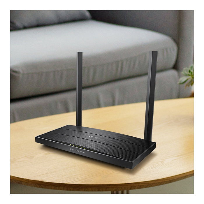 TP-Link Archer VR400 AC1200 Router Gigabit Modem Inalámbrico Wi-Fi 5 (802.11ac) Doble Banda ADSL/VDSL con MU-MIMO, 4 Puertos LAN y USB TP-Link Archer VR400 AC1200 Router Gigabit Modem Inalámbrico Wi-Fi 5 (802.11ac) Doble Banda ADSL/VDSL con MU-MIMO, 4 Puertos LAN y USB