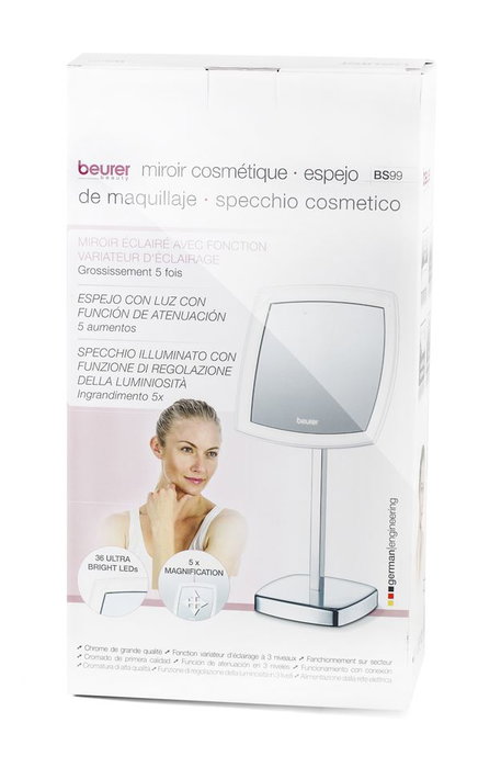 Beurer BS-99 Espejo Cosmético con Luz LED, 5 Aumentos, Ideal para Cuidado Facial Diario Beurer BS-99 Espejo Cosmético con Luz LED, 5 Aumentos, Ideal para Cuidado Facial Diario