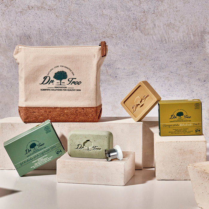 Dr. Tree Champú y Gel Sólidos Piel Sensible Estuche 4 piezas