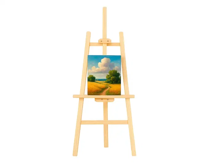 Liderpapel Caballete de pie pintor de madera de pino barnizada