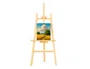 Liderpapel Caballete de pie pintor de madera de pino barnizada