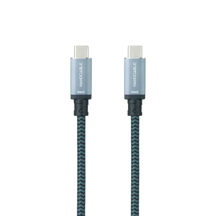 Nanocable 10.01.4103-COMB Cable USB-C 3.2 Gen 2x2, USB-IF, 20 Gbps, 100W PD, 4K@60Hz, 3 m, Macho-Macho, Negro/Gris