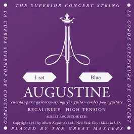 AUGUSTINE Juego Clásica Nylon Crystal Entorchado Plata - Tensión Alta Cuerdas para Guitarra Clásica