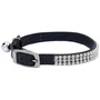 Aime AIM3281019020761 Collar para Gato - Nylon Ajustable 18-28 cm con Cascabel Plateado y Pedrería Negra