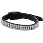 Aime AIM3281019020761 Collar para Gato - Nylon Ajustable 18-28 cm con Cascabel Plateado y Pedrería Negra