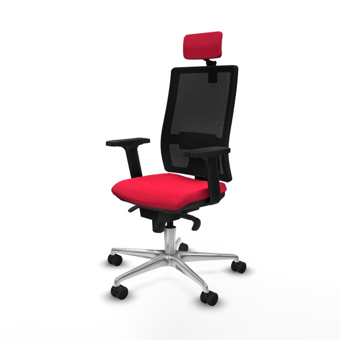 PIQUERAS Y CRESPO Silla de oficina Horna con mecanismo Sincro, Rojo/Negro