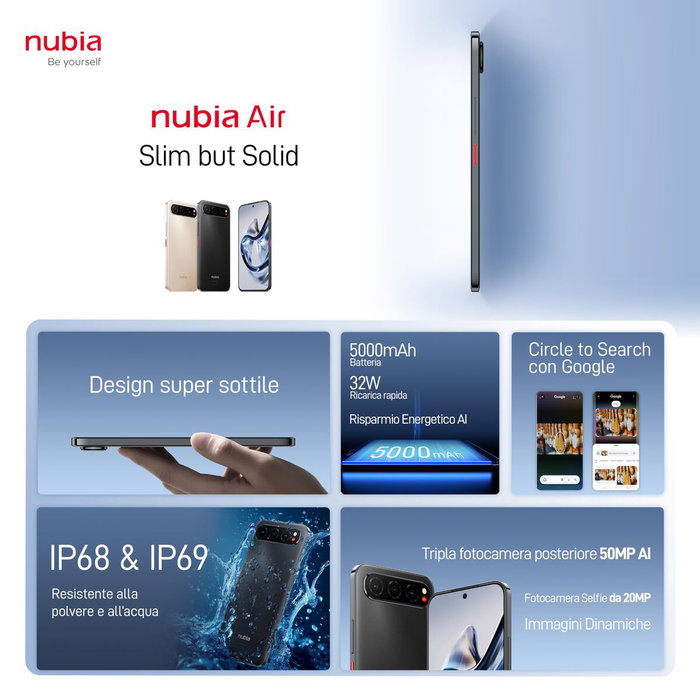 ZTE Nubia Air Stream Negro 256GB 8GB RAM P780F02B Smartphone Dual Sim 5G