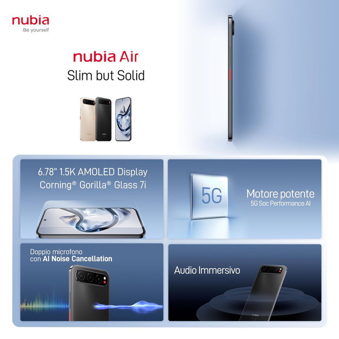 ZTE Nubia Air Stream Negro 256GB 8GB RAM P780F02B Smartphone Dual Sim 5G