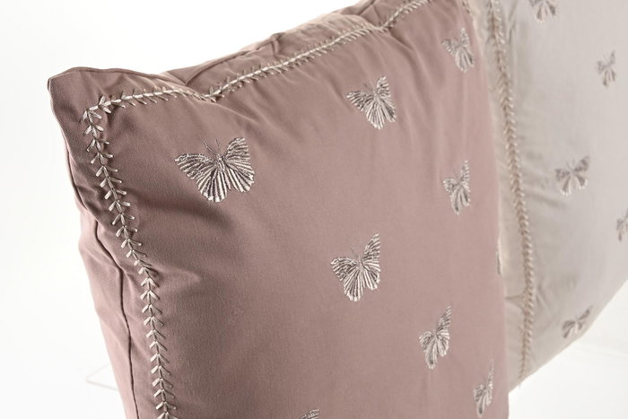 DKD Home Decor Cojín de Poliéster con Bordado de Mariposa, Surtido Rosa y Crema DKD Home Decor Cojín de Poliéster con Bordado de Mariposa, Surtido Rosa y Crema