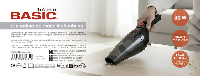 Basic Home Aspiradora Inalambrica 80W
