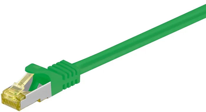 Goobay 91604 Cable de Red Ethernet Cat7 S/FTP 2 m Verde, RJ-45 Macho Derecho, Blindado, 10 Gbit/s, PoE+