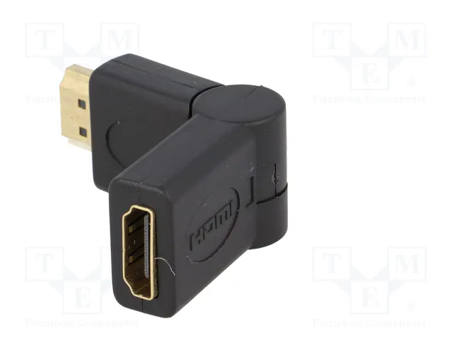 LOGILINK Adaptador HDMI de enchufe a tomacorriente móvil ±90°, negro