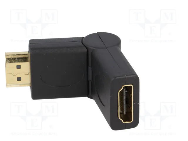 LOGILINK Adaptador HDMI de enchufe a tomacorriente móvil ±90°, negro