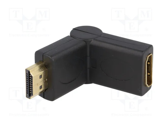 LOGILINK Adaptador HDMI de enchufe a tomacorriente móvil ±90°, negro