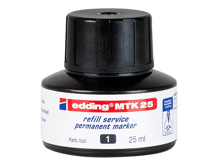 Edding Tinta para rotulador MTK25 color negro 25 ml
