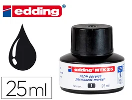 Edding Tinta para rotulador MTK25 color negro 25 ml