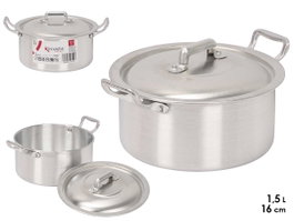 KINVARA Cacerola de Aluminio 16 cm, 1,5 L, Plata