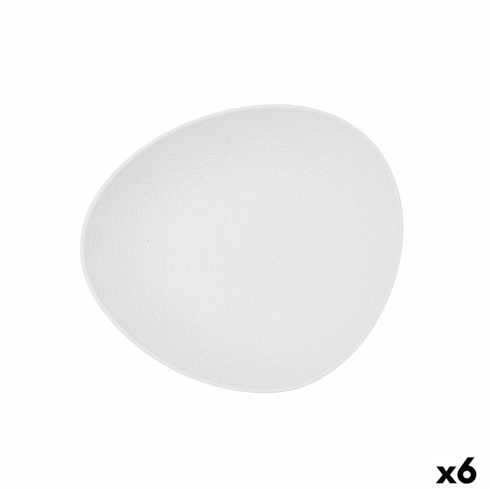 Bidasoa Plato Hondo Irregular Fosil Blanco 6 Unidades