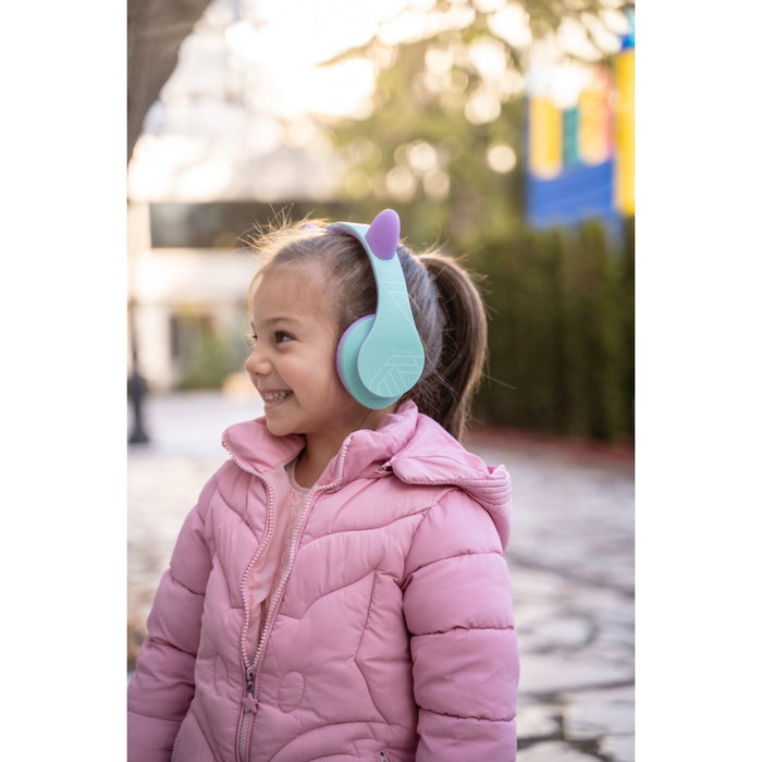PowerLocus P2 Auriculares para Niños Púrpura/Turquesa con Orejas PowerLocus P2 Auriculares para Niños Púrpura/Turquesa con Orejas