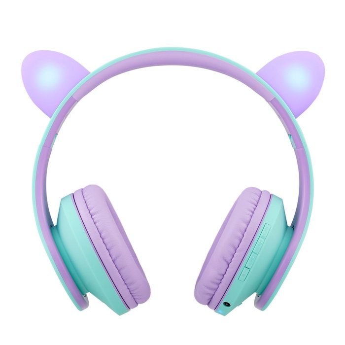 PowerLocus P2 Auriculares para Niños Púrpura/Turquesa con Orejas PowerLocus P2 Auriculares para Niños Púrpura/Turquesa con Orejas