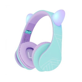 PowerLocus P2 Auriculares para Niños Púrpura/Turquesa con Orejas