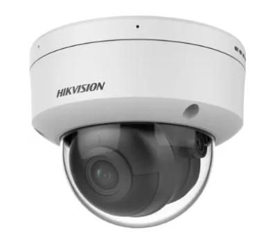 Hikvision Cámara IP Minidomo 4MP AcuSense 2.8mm IR40 WDR H.265+ IK10 IP67 12V/PoE con Audio, Alarma y Micrófono