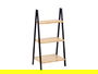 Berilo Estanteria Escalera 3 Estantes Bambu y Madera Negro Natural 84x30x81.5 cm