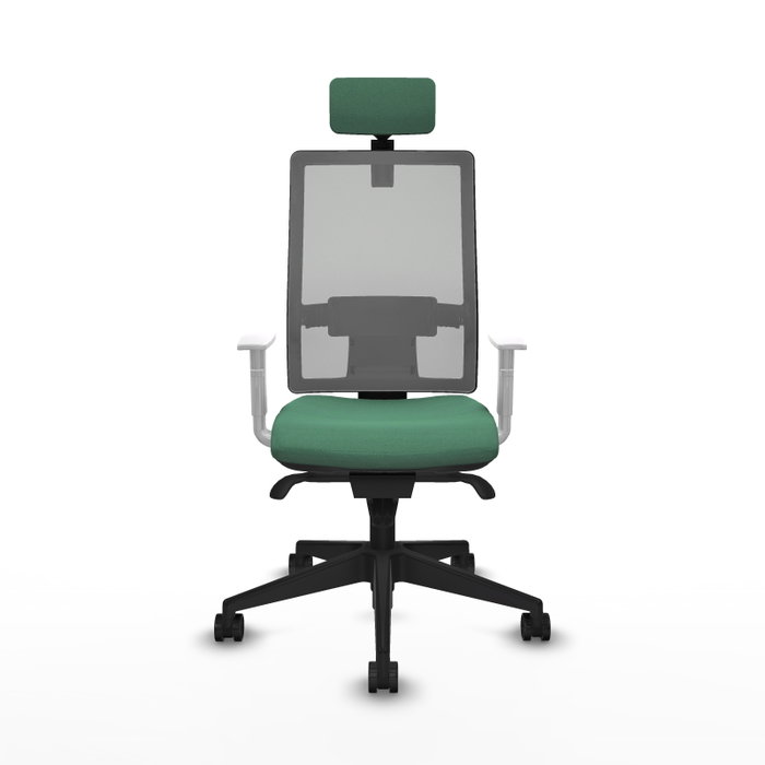 PIQUERAS Y CRESPO Silla de oficina Horna con mecanismo Sincro, Verde esmeralda y Gris