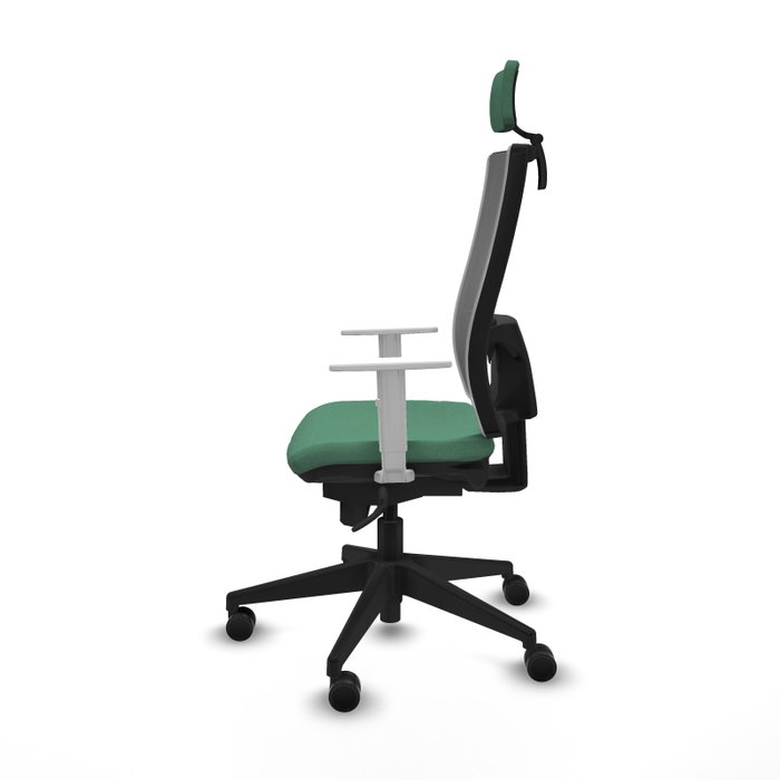 PIQUERAS Y CRESPO Silla de oficina Horna con mecanismo Sincro, Verde esmeralda y Gris