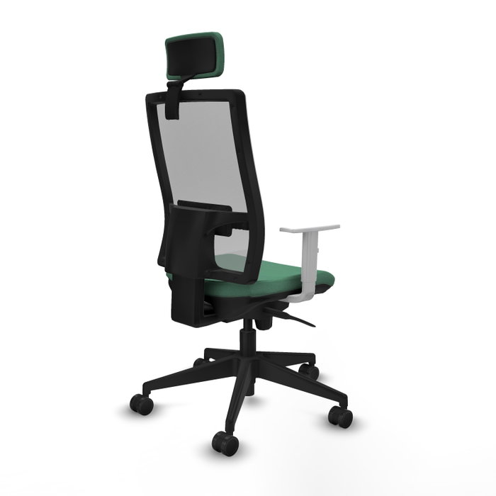 PIQUERAS Y CRESPO Silla de oficina Horna con mecanismo Sincro, Verde esmeralda y Gris