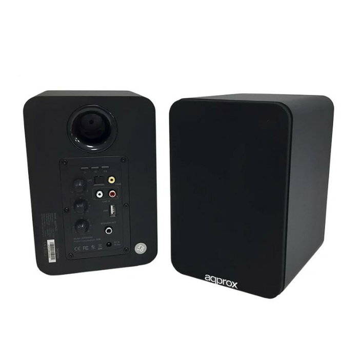 Approx Altavoces autoamplificados 60W RMS Bluetooth 5.0 - Carcasa de madera - RCA, Óptico, Coaxial, USB