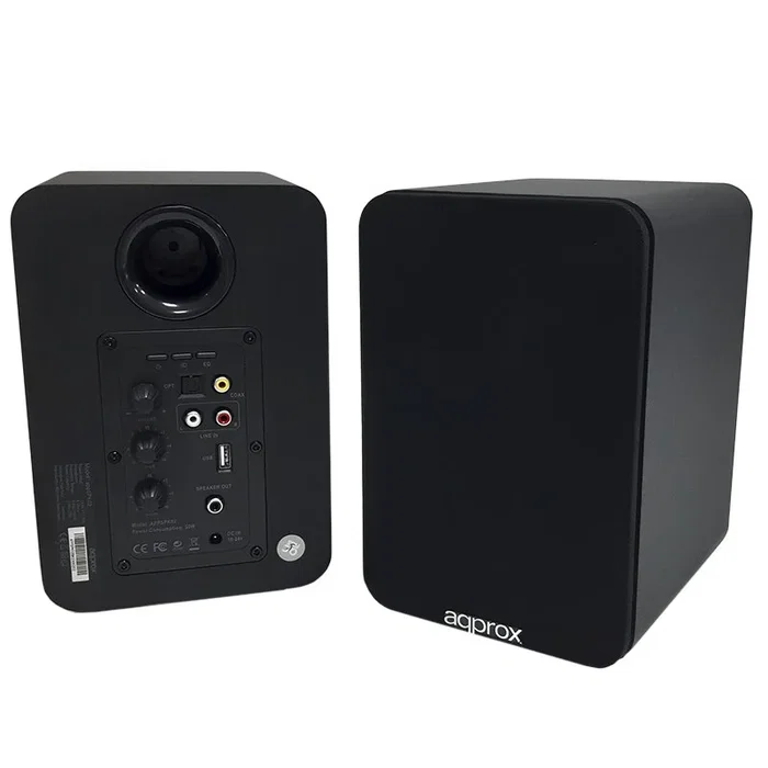 Approx APPSPK02BK - Altavoces Autoamplificados 2.0 (60W RMS) con Bluetooth 5.0 - Carcasa de Madera - Entradas RCA, Óptica, Coaxial, USB - Color Negro - Incluye Soporte para Pared Approx APPSPK02BK - Altavoces Autoamplificados 2.0 (60W RMS) con Bluetooth 5.0 - Carcasa de Madera - Entradas RCA, Óptica, Coaxial, USB - Color Negro - Incluye Soporte para Pared