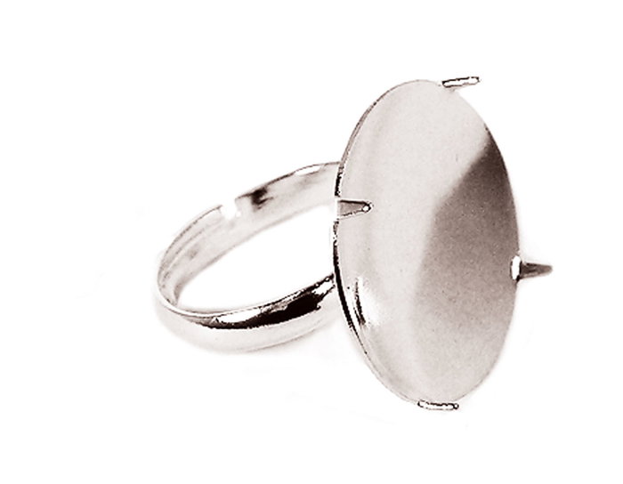 Innspiro Anillos metálicos plateados con base garra de 20mm y diseño ajustable Innspiro Anillos metálicos plateados con base garra de 20mm y diseño ajustable