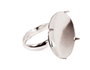 Innspiro Anillos metálicos plateados con base garra de 20mm y diseño ajustable
