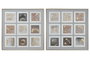 DKD Home Decor Cuadro Lienzo PS 82x82 con Diseño 3D de Cuadrados, Pack de 2