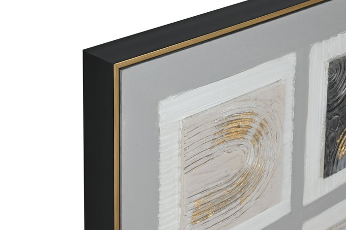 DKD Home Decor Cuadro Lienzo PS 82x82 con Diseño 3D de Cuadrados, Pack de 2