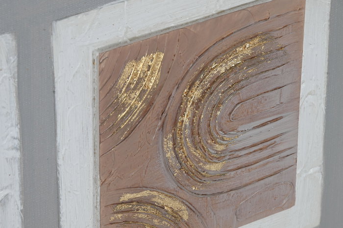 DKD Home Decor Cuadro Lienzo PS 82x82 con Diseño 3D de Cuadrados, Pack de 2