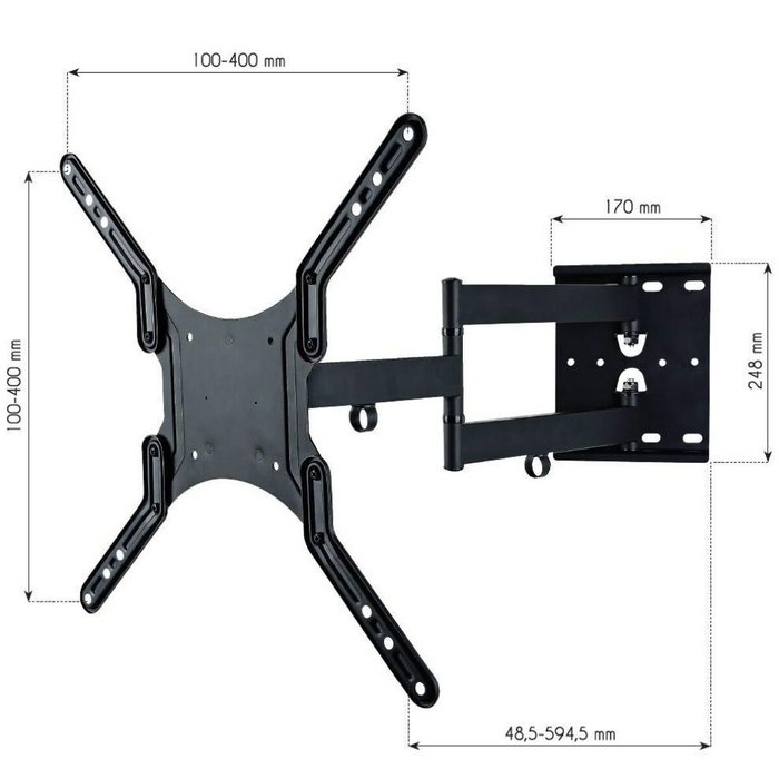 Techly Soporte de pared para LCD LED o Plasma 23-55 pulgadas