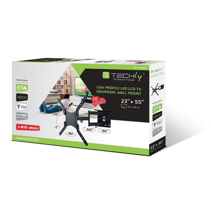 Techly Soporte de pared para LCD LED o Plasma 23-55 pulgadas