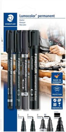 STAEDTLER Blíster de 4 Rotuladores Permanentes con Diferentes Puntas